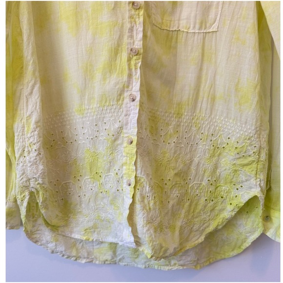 Pilcro Anthropologie Women's The Cate Classic Tie-Dye Buttondown Shirt Size S - Picture 4 of 10